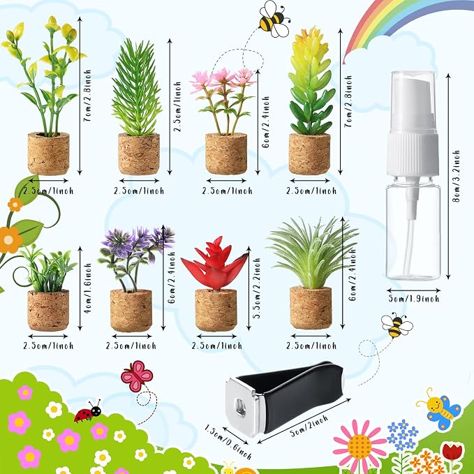 8 Pieces Artificial Plant Air Vent Clips Succulents - Image 2