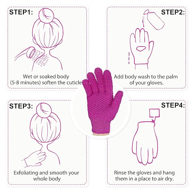 Evridwear Exfoliating Dual Texture Bath Gloves - Image 6