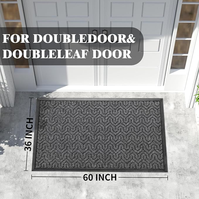 Yimobra Extra Large Door Mat Outside Entrance 60x32, Waterproof Heavy Duty - Image 2