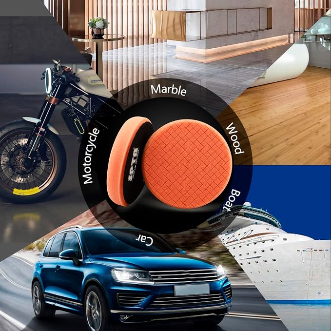 Orange Light Cut Pad, Buffing Polishing Pads, SPTA 3Pcs 6.5 Inch Face - Image 7