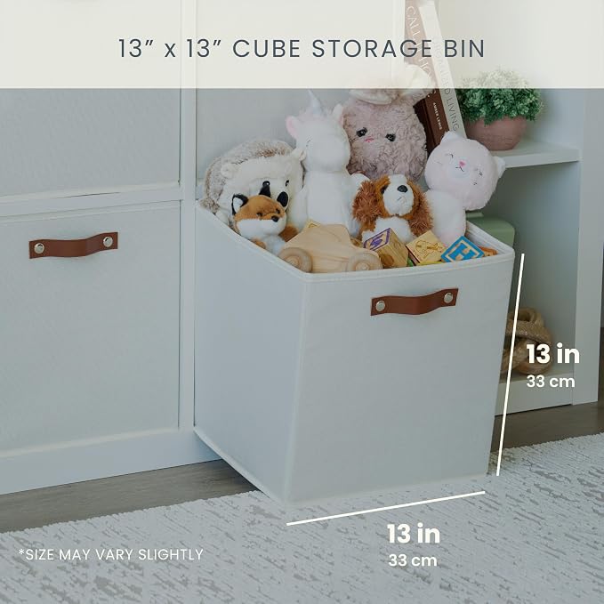 OrganiHaus 13x13 Cube Fabric Storage Bins Set of 4, Fabric Storage Cubes w/ - Image 2