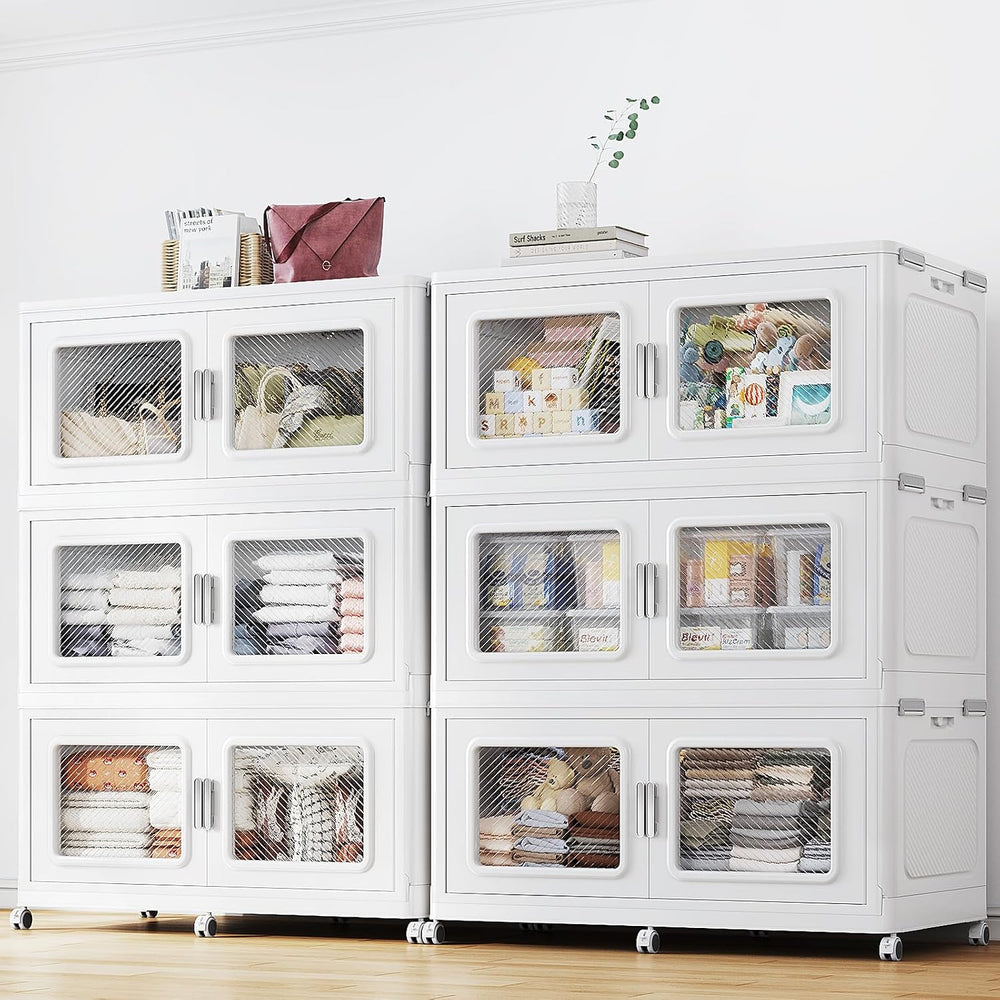 BROVIEW 450Gal Extra Large Stackable Storage Bins with Lids & Wheel,1800 ...