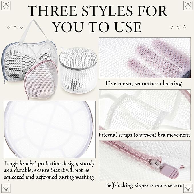 SATINIOR 6pcs Large Bra Lingerie Wash Bags - Image 4