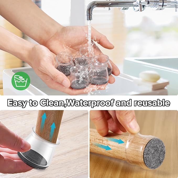 24PCS Upgraded Silicone Chair Leg Floor Protectors - Image 6