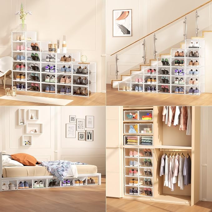 Secret Space 12 Pack X Large Shoe Organizer Storage Boxes - Image 7
