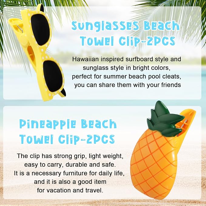 Sieral 8 Pcs Beach Towel Clips Beach Chair Pool Clips - Image 4