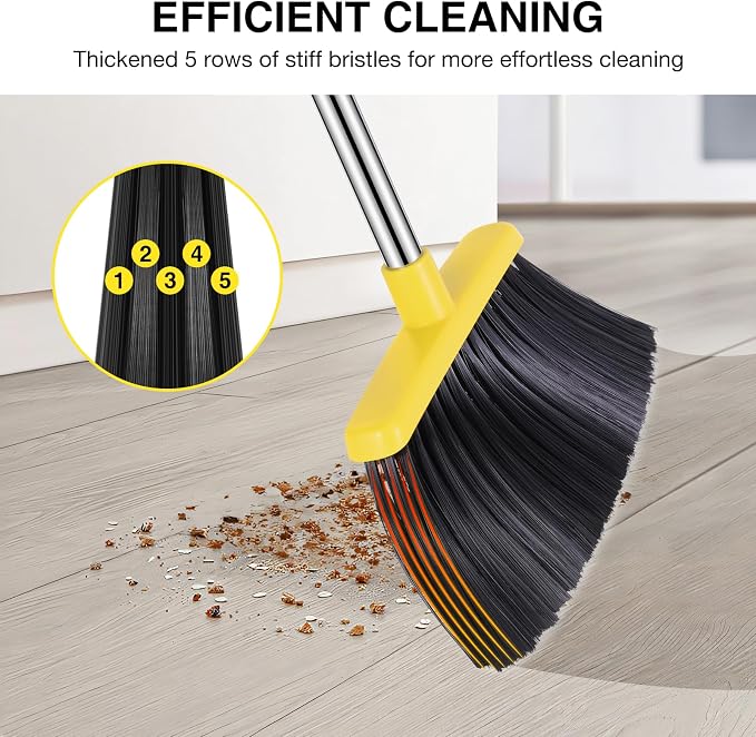 NACENA Broom and Dustpan Set, 52-in Long Adjustable Handle Broom Dustpan Combo - Image 6
