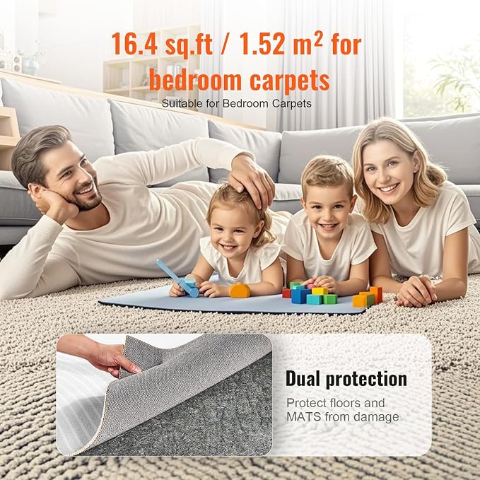 VEVOR - Slip-Resistant Rug Pad - Protective Cushioning Carpet Pad - 8' x 10' - - Image 6