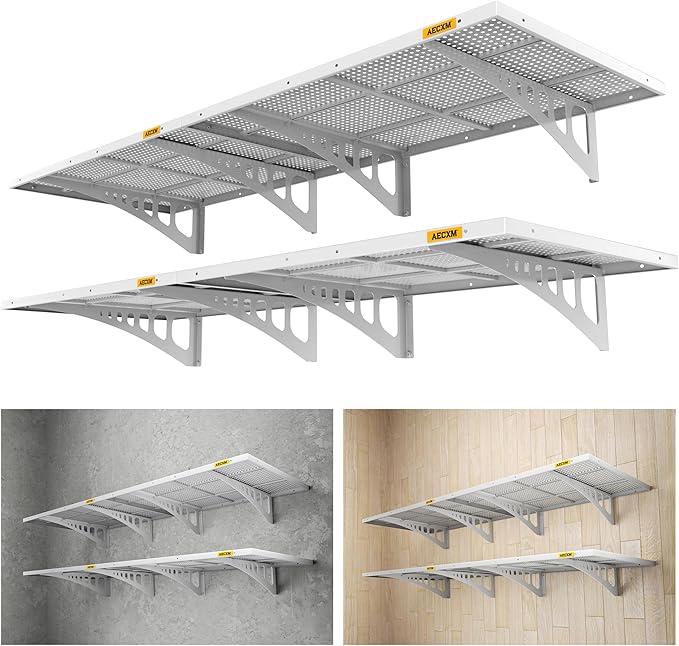 4-pack 2x3ft Adjustable Garage Wall Shelving 1120lbs Load Capacity Heavy Duty by AECXM