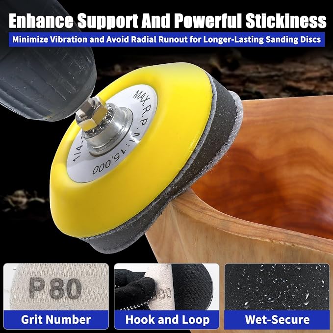 133 PCS Sanding Disc Drill Polishing Kit Sanding Attachment, 3 Inch Wet Dry - Image 7