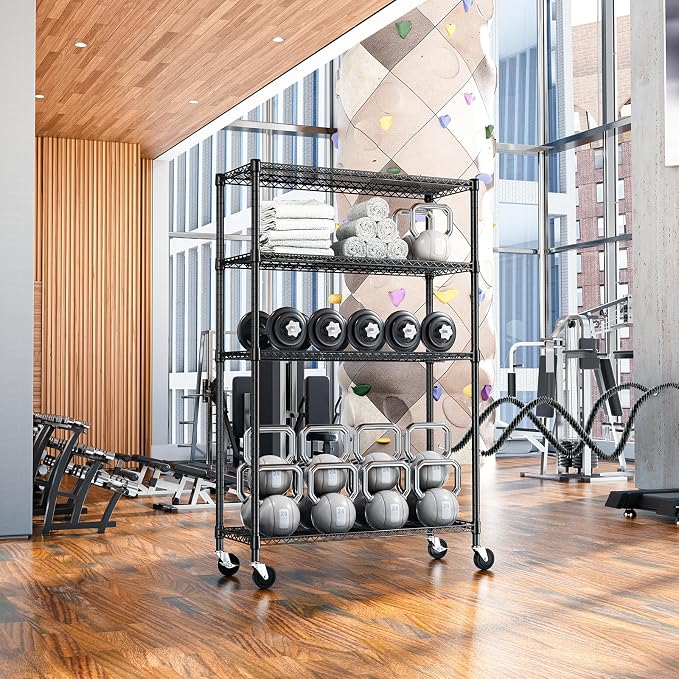 IZEUK Heavy Duty Garage Shelving, 4 Tier Wide Metal Storage Shelf Rack - Image 7