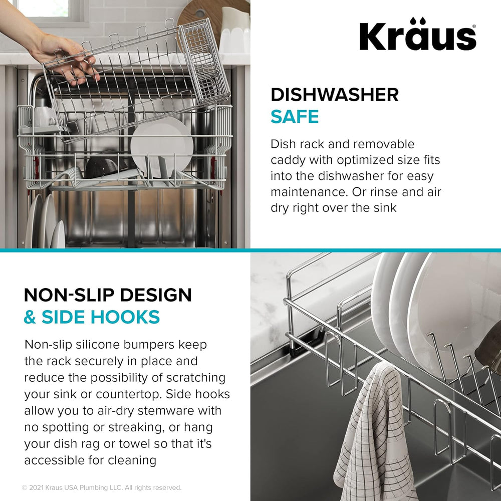 Kraus Workstation Kitchen Sink Dish Drying Rack Drainer and Utensil Holder, 1...