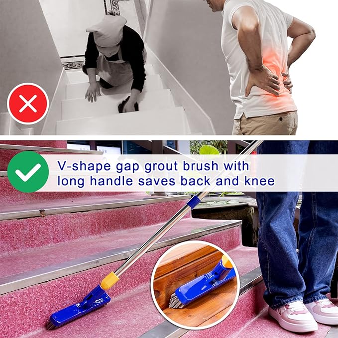ITTAR Grout & Scrub Brush Combo, Floor Scrubber - Image 2