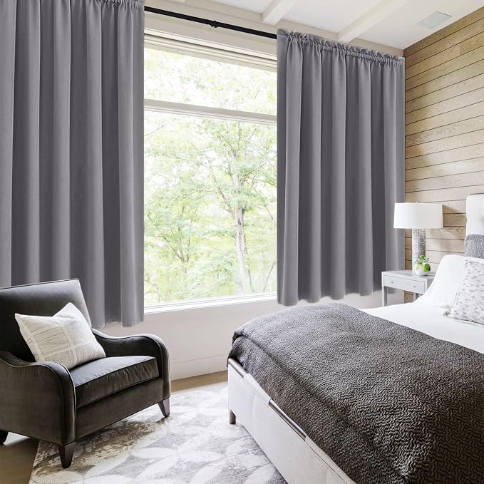 DWCN Blackout Curtains for Bedroom – Rod Pocket Thermal Insulated Noise - Image 2