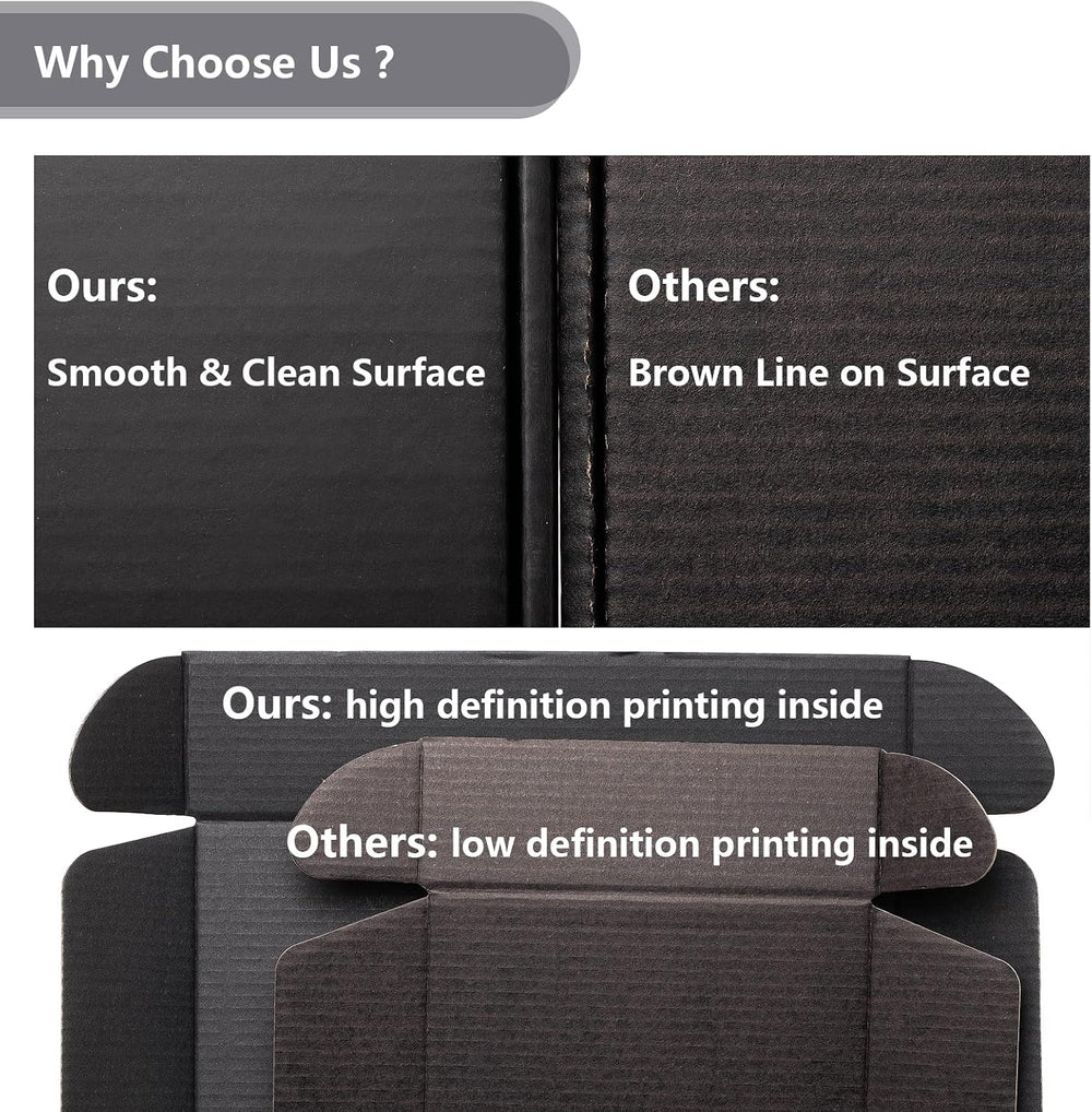 Timirog Black Shipping Boxes 12x9x6 Inches 16 Pack Corrugated Cardboard
