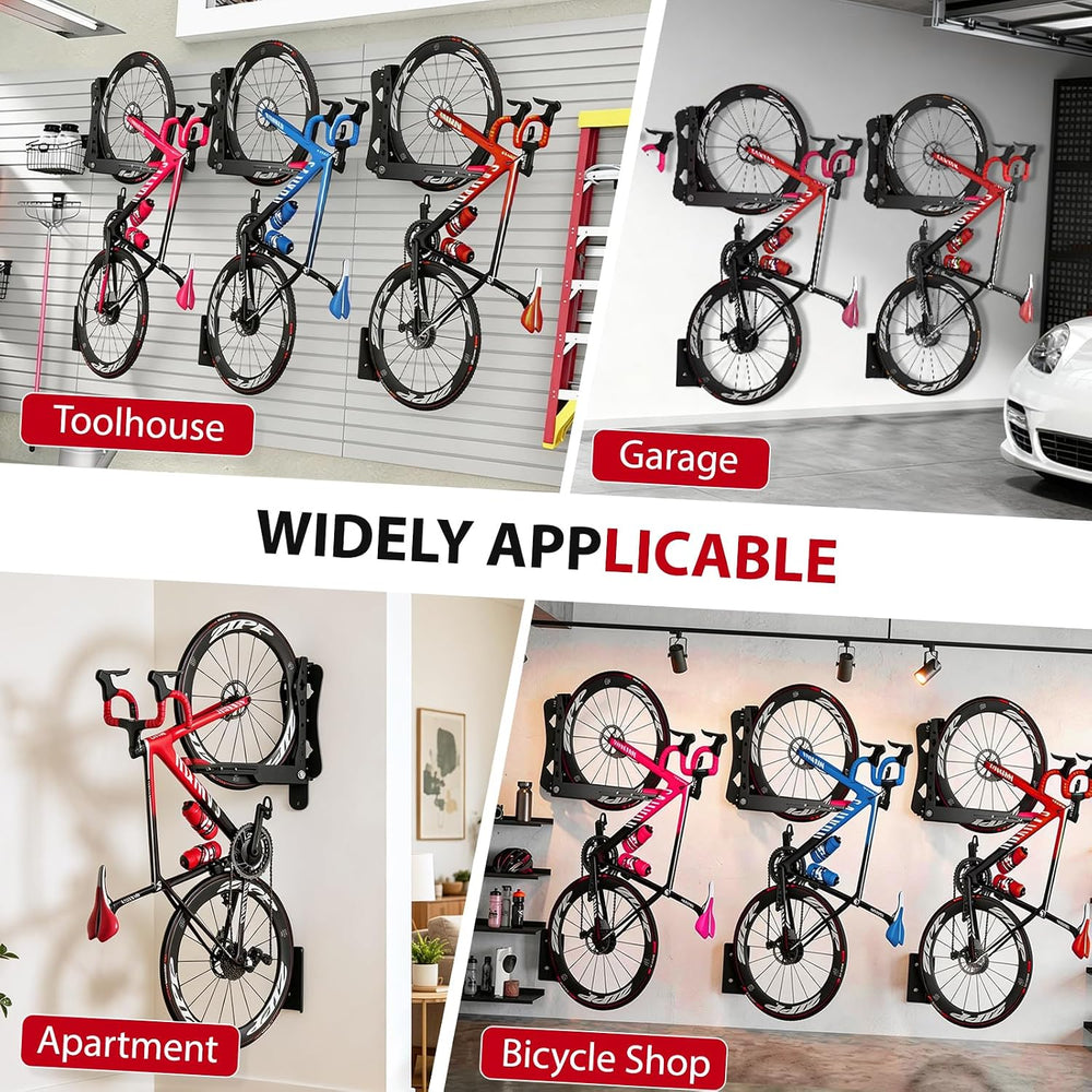 Swivel Bike Wall Mount,No Heavy Lifting Bike Wall Mount,Space-Saving Bike Rac...