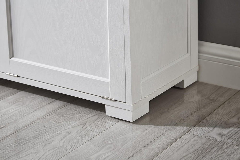 UpWiew Tilt Out Trash Cabinet Wooden, Double Door 2x10 Gallons, White Finish