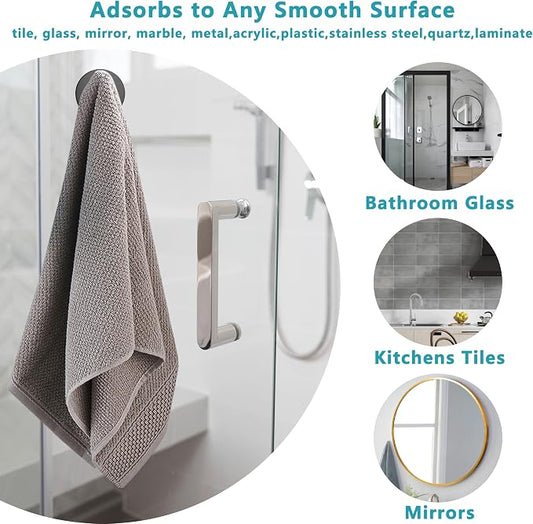 Suction Cup Hooks for Shower, Removable No Drill Towel Hooks, Upgraded 15 lbs - Image 2
