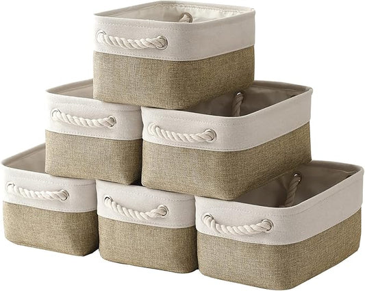 Small Storage Baskets for shelves, Fabric Storage Baskets for closet, by Sacyic