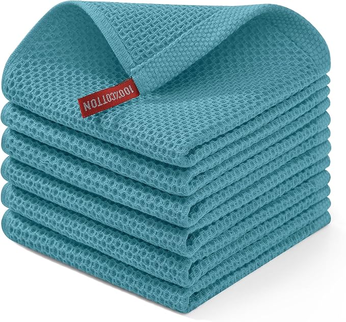 Homaxy 100% Cotton Waffle Weave Kitchen Dish Cloths, Ultra Soft Absorbent Quick by Homaxy