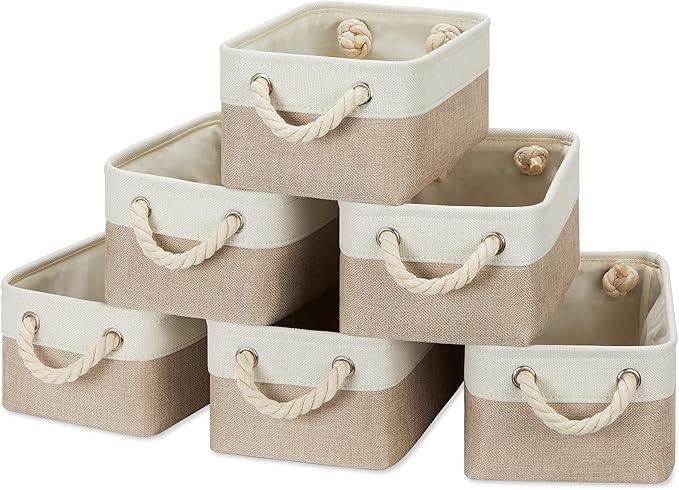 Temary Small Fabric Storage Baskets 6 Pcs Decorative Baskets Bins - Image 8