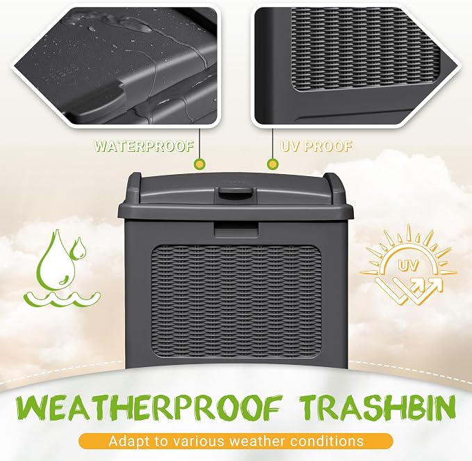 YESHOMY 2 Pack Outdoor Trash Can - Image 3