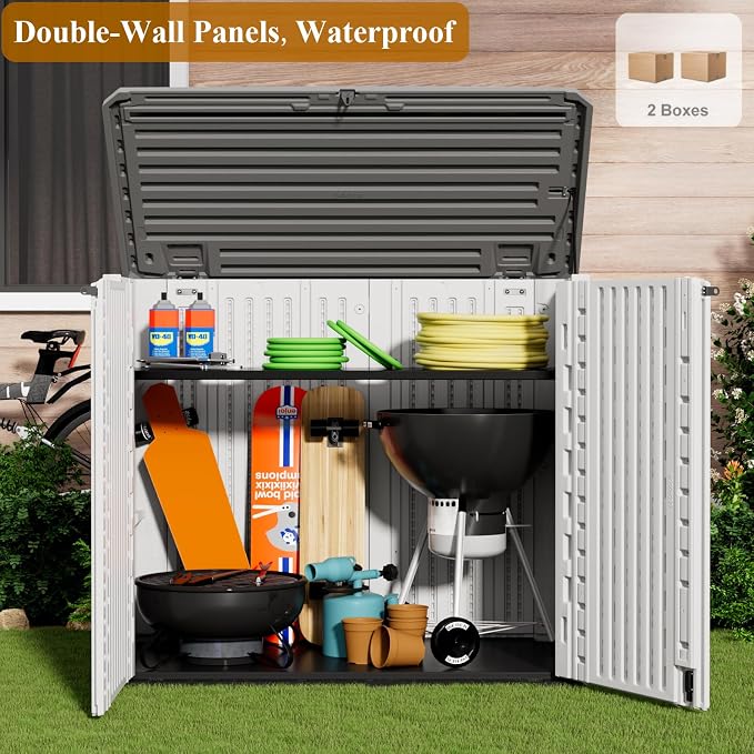 ZZM 4x3FT Heavy-Duty Outdoor Storage Shed | 34 Cu.Ft Waterproof Resin Cabinet - Image 2