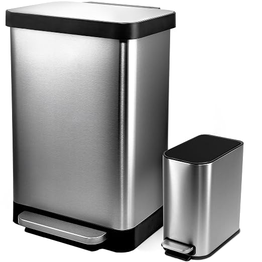 Hefty Stainless Steel Step Trash Cans by Hefty