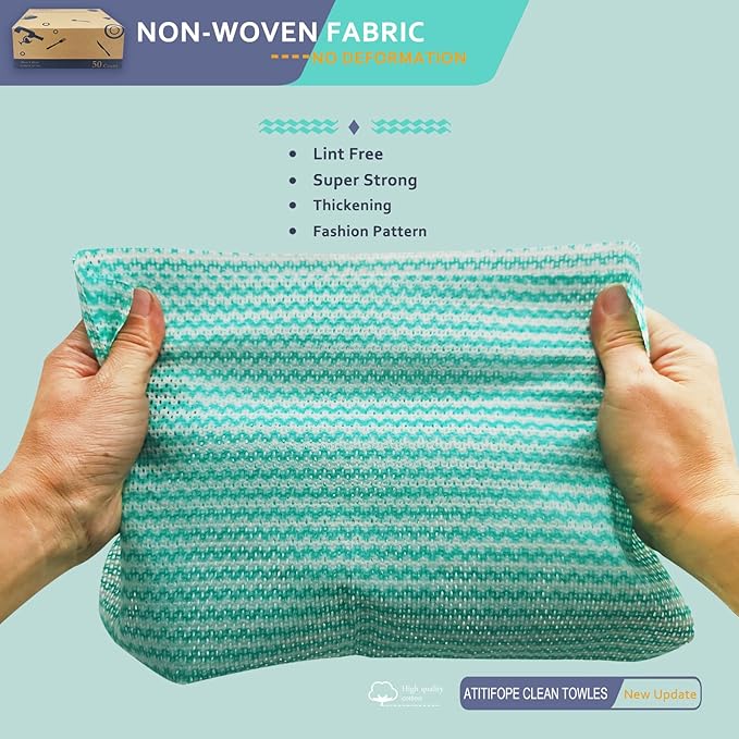 Heavy Duty Wipes Dish Cloths 50Pieces Reusable Wipes Multi-use Cleaning Cloths - Image 5