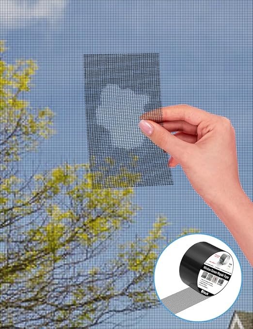 Wohohoho Window Screen Repair Tape, 2 in X 20 FT Black Screen Patch Repair Kit - Image 3