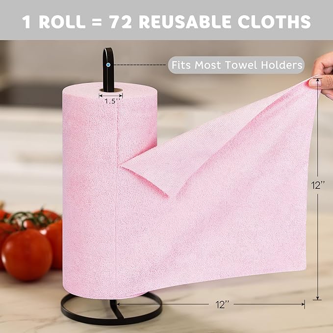 Matthew Microfiber Cleaning Cloth Roll 72Pack Reusable Paper Towels&Washable - Image 5