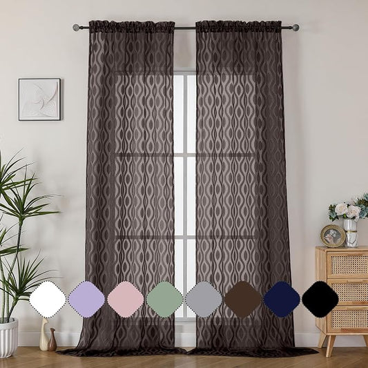 Aiyufeng Sheer Curtains 96 Inches Long by Aiyufeng