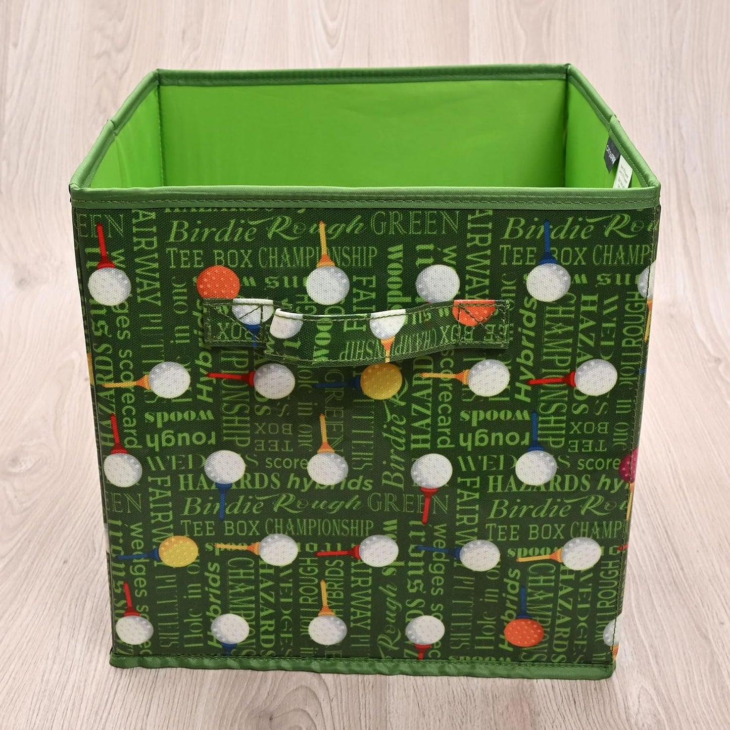 CAIT CHAPMAN HOME COLLECTION Passion for Sports Storage Bins (Golf balls, 11"x11"x11" Cube)