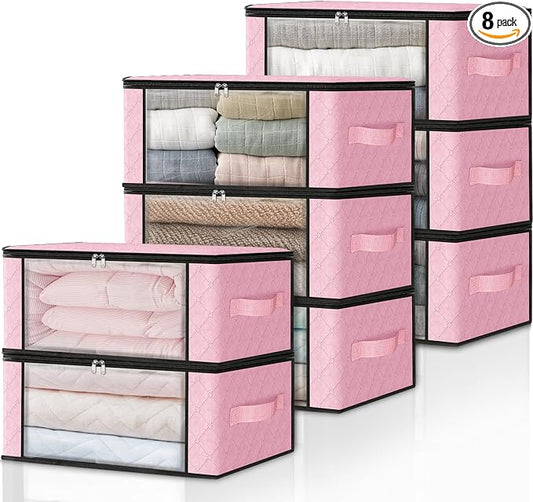 HomeHacks Storage 8-Pack Clothes Organizer Storage Bags Foldable Storage Box by HomeHacks
