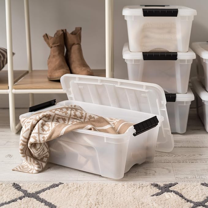 IRIS USA 13 Qt Stackable Plastic Storage Bins - Image 4