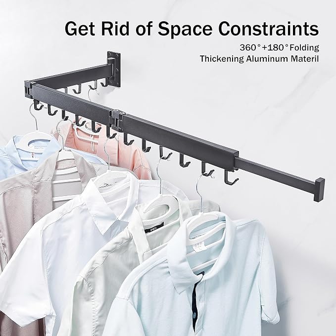 Clothes Drying Rack, Laundry Drying Rack Wall Mount, Space Saver Clothes Rack