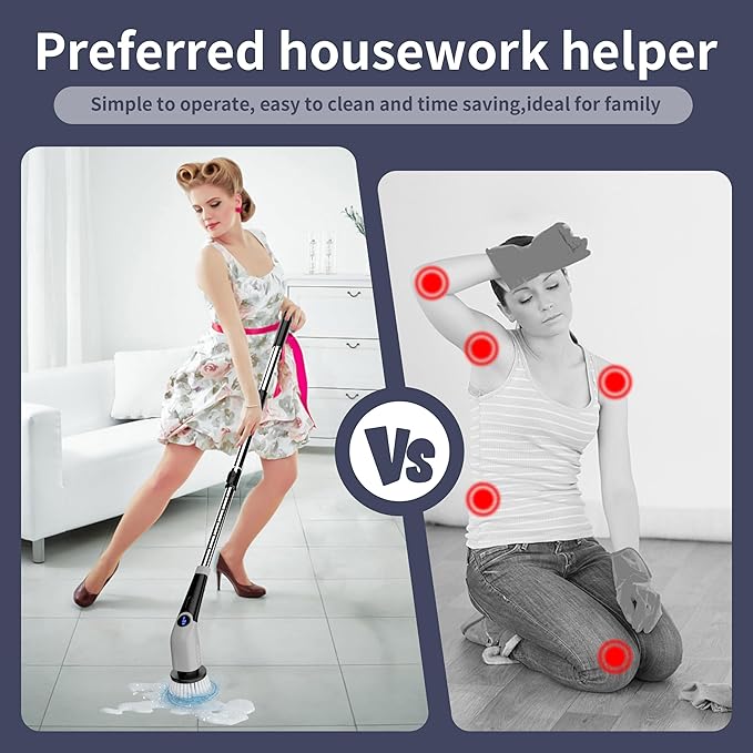 YKYI Electric Spin Scrubber, Cordless Electric Cleaning Brush, Power Scrubber - Image 3