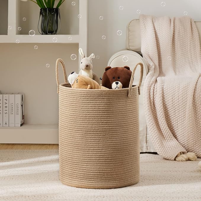 Jute Rope Woven Laundry Hamper Basket by YOUDENOVA, 72L Tall Luandry Basket - Image 2