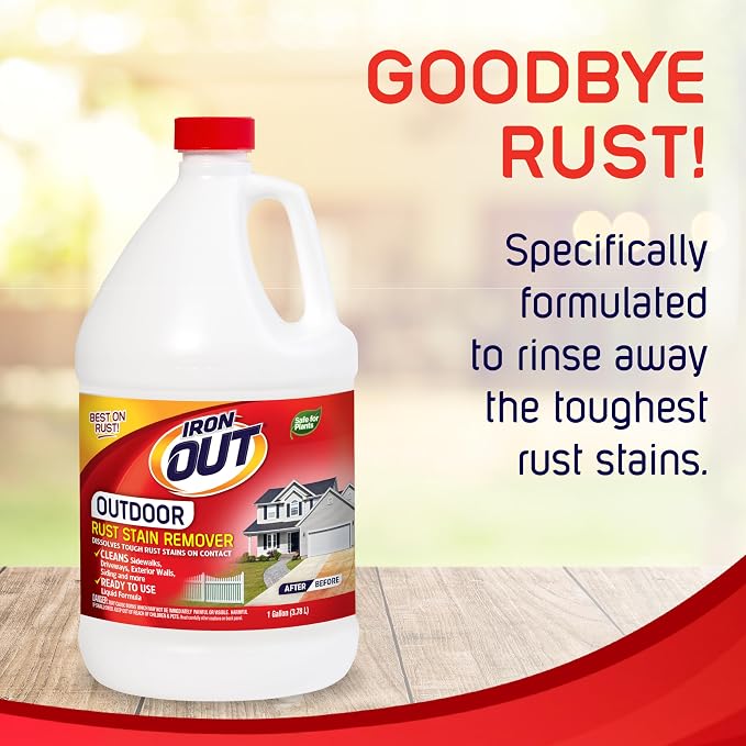 Iron OUT Liquid Rust Stain Remover, Quickly Removes Rust Stains from Concrete - Image 3