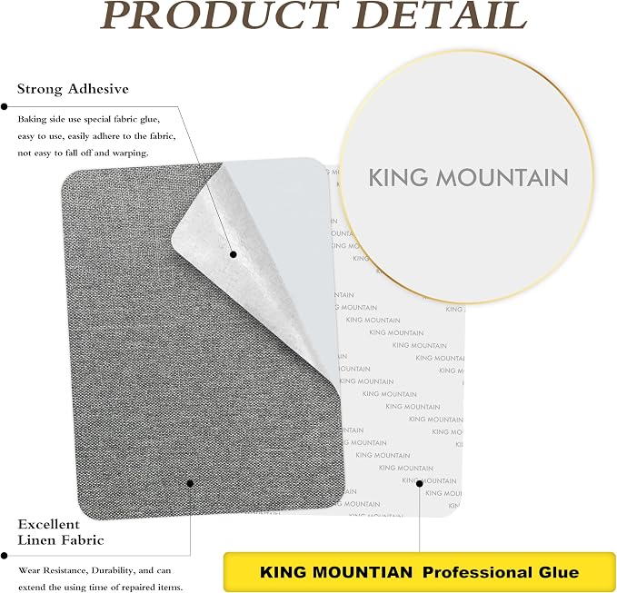 KING MOUNTAIN Coarse Linen Repair Patches, Self-Adhesive Linen Fabric Patches - Image 2