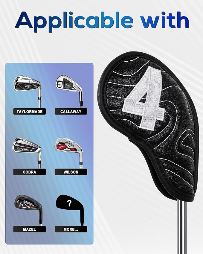 Big Teeth Golf Club Covers Full Set Driver Headcover Fairway Wood Hybrid Golf - Image 5
