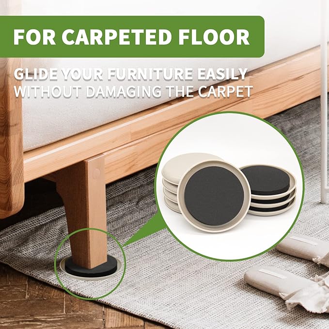 Furniture Sliders for Carpet 8 PCS - Image 4