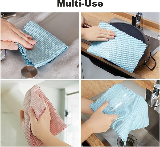 JOYMOOP Waffle Weave Cleaning Cloth, Reusable Absorbent Microfiber Cleaning - Image 8