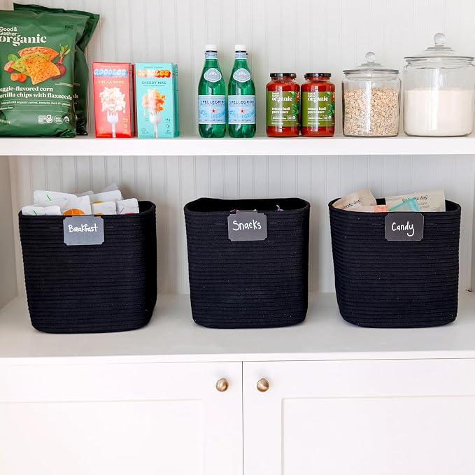 NaturalCozy Storage Cubes 11 Inch Cotton Rope Woven Baskets - Image 8