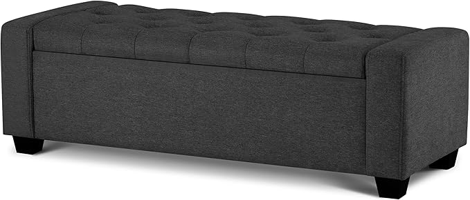 48" Ottoman with Storage, Soft Storage Ottoman Bench by Mangodan