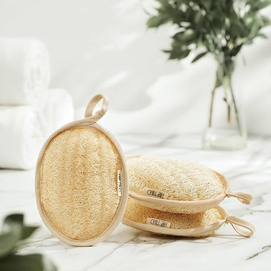 Chill Ah Green Glow All Natural Exfoliator Dual Sided Loofah Bath Sponge Set – - Image 2