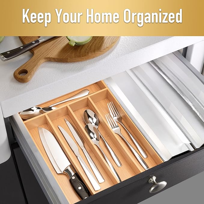 Silverware Organizer Kitchen Drawer Organizer Utensil Organizer Bamboo - Image 5