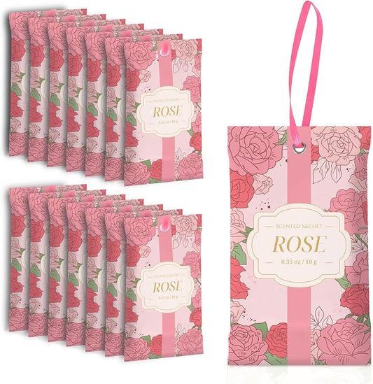 SCENTORINI Scented Sachets for Drawers and Closets, Rose Scent 14 Pack by SCENTORINI