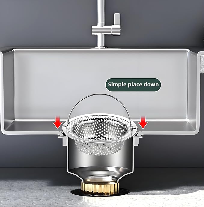 2 Pack Stainless Steel Sink Strainer Basket, Fine Mesh Drain Protector - Image 4