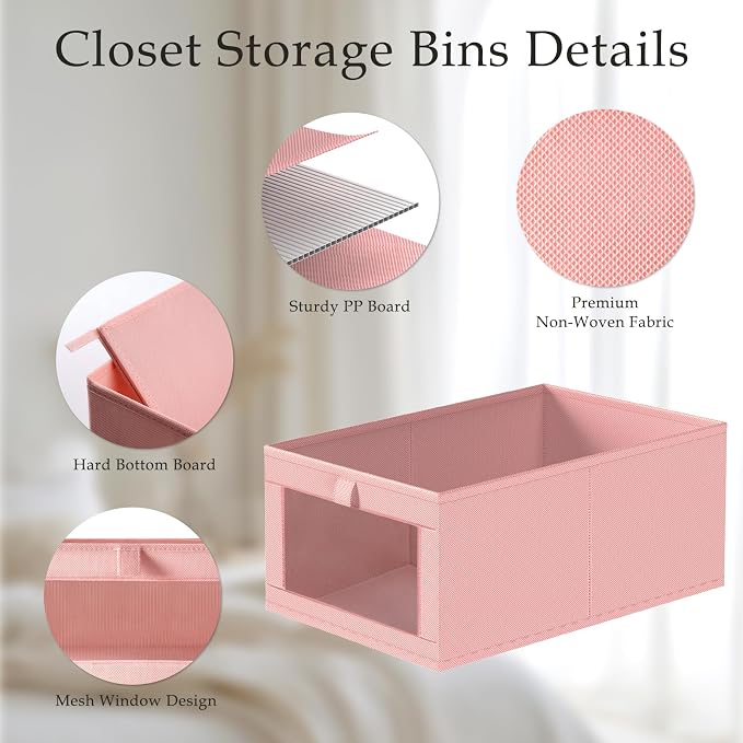 Criusia 4 Pack Linen Closet Organizers and Storage, Closet organizer Large - Image 4
